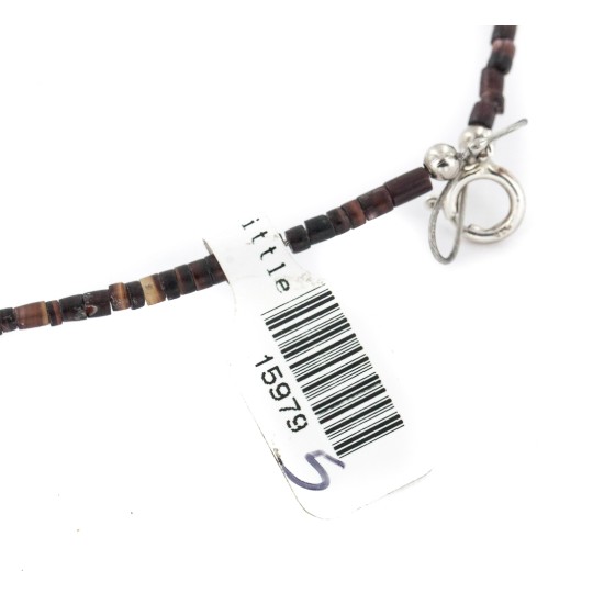 Certified Authentic Navajo .925 Sterling Silver Natural Turquoise Hematite Native American Necklace 15979-50 Certified Authentic Navajo .925 Sterling Silver Natural Turquoise Hematite Native American Necklace 15979-50