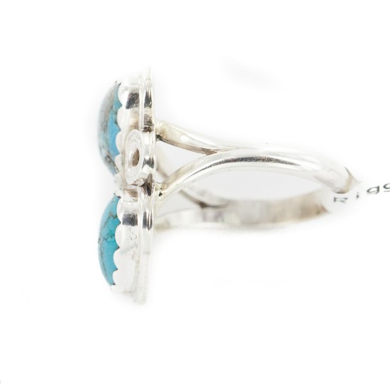 .925 Sterling Silver Handmade Certified Authentic Navajo Natural Turquoise Native American Ring 18187-7 .925 Sterling Silver Handmade Certified Authentic Navajo Natural Turquoise Native American Ring 18187-7