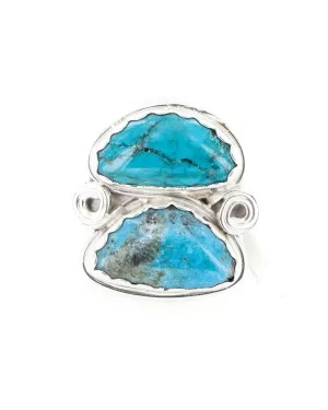 .925 Sterling Silver Handmade Certified Authentic Navajo Natural Turquoise Native American Ring 18187-7 .925 Sterling Silver Handmade Certified Authentic Navajo Natural Turquoise Native American Ring 18187-7