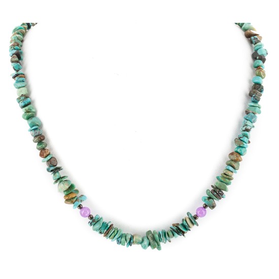 Certified Authentic Navajo .925 Sterling Silver Natural Turquoise Quartz Native American Necklace 15851-139