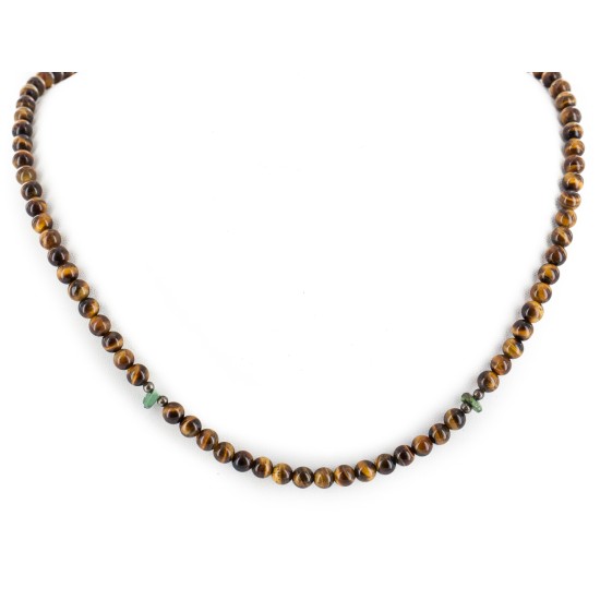 Certified Authentic Navajo .925 Sterling Silver Natural Turquoise Tigers Eye Native American Necklace 15786-101 Certified Authentic Navajo .925 Sterling Silver Natural Turquoise Tigers Eye Native American Necklace 15786-101