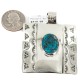 Certified Authentic Handmade Bear Paw Nickel Navajo Natural Turquoise Native American Pendant 13071-10