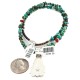 .925 Sterling Silver Certified Authentic Navajo Natural Turquoise Coral Native American Necklace 18190-2-1601