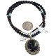 Handmade Certified Authentic .925 Sterling Silver Navajo Natural Turquoise Black Onyx Purple Goldstone Native American Necklace 1501-25333