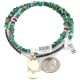 .925 Sterling Silver Certified Authentic Navajo Natural Turquoise Coral Native American Necklace 18190-1-1601