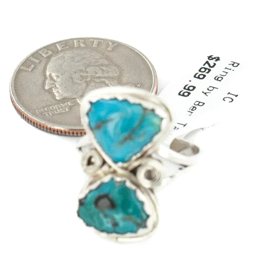 .925 Sterling Silver Handmade Certified Authentic Navajo Natural Turquoise Native American Ring 18187-6 .925 Sterling Silver Handmade Certified Authentic Navajo Natural Turquoise Native American Ring 18187-6