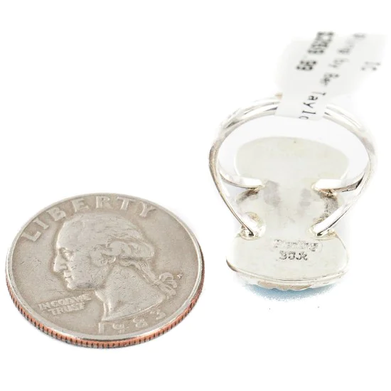 .925 Sterling Silver Handmade Certified Authentic Navajo Natural Turquoise Native American Ring 18187-6 .925 Sterling Silver Handmade Certified Authentic Navajo Natural Turquoise Native American Ring 18187-6