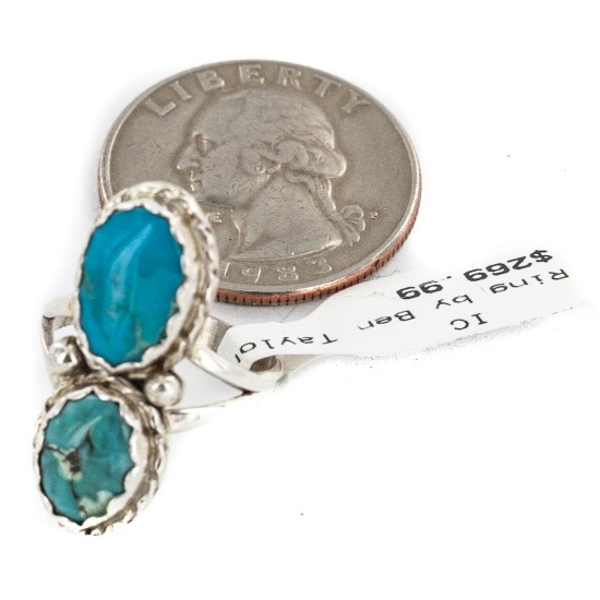 Navajo .925 Sterling Silver Handmade Certified Authentic Turquoise Native American Ring 18187-10 Navajo .925 Sterling Silver Handmade Certified Authentic Turquoise Native American Ring 18187-10