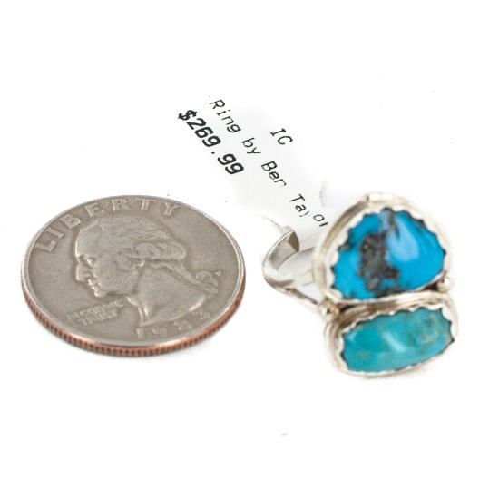 Navajo .925 Sterling Silver Certified Authentic Handmade Turquoise Native American Ring 18187-4 Navajo .925 Sterling Silver Certified Authentic Handmade Turquoise Native American Ring 18187-4