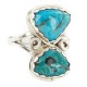 .925 Sterling Silver Handmade Certified Authentic Navajo Natural Turquoise Native American Ring 18187-6