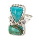 .925 Sterling Silver Handmade Certified Authentic Navajo Turquoise Native American Ring 18187-8