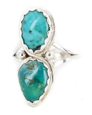.925 Sterling Silver Handmade Navajo Certified Authentic Natural Turquoise Native American Ring 18187-2 .925 Sterling Silver Handmade Navajo Certified Authentic Natural Turquoise Native American Ring 18187-2