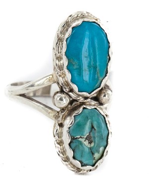 Navajo .925 Sterling Silver Handmade Certified Authentic Turquoise Native American Ring 18187-10 Navajo .925 Sterling Silver Handmade Certified Authentic Turquoise Native American Ring 18187-10