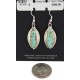 Certified Authentic Handmade Navajo .925 Sterling Silver Natural Mountain Turquoise Native American Dangle Earrings 97008-3