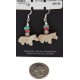 Horse Certified Authentic Navajo .925 Sterling Silver Hooks Natural Turquoise and Jasper Coral Dangle Native American Earrings 97002-14