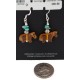 Horse Navajo Certified Authentic .925 Sterling Silver Hooks Natural Turquoise and Resin Dangle Native American Earrings 97002-4