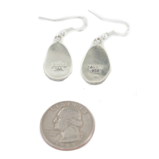 Certified Authentic Navajo Handmade .925 Sterling Silver Natural Turquoise Native American Dangle Earrings 97006-4 Certified Authentic Navajo Handmade .925 Sterling Silver Natural Turquoise Native American Dangle Earrings 97006-4