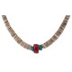.925 Sterling Silver Navajo Certified Authentic Coral and Natural Graduated Heishi Native American Necklace 95004-6 .925 Sterling Silver Navajo Certified Authentic Coral and Natural Graduated Heishi Native American Necklace 95004-6