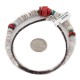 .925 Sterling Silver Navajo Certified Authentic Coral and Natural Turquoise Graduated Heishi Native American Necklace 95005
