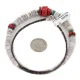 .925 Sterling Silver Navajo Certified Authentic Coral and Natural Turquoise Graduated Heishi Native American Necklace 95005