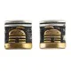 12kt Gold Filled and .925 Sterling Silver Handmade Hogan Certified Authentic Navajo Native American Stud Earrings 97004
