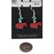 Certified Authentic Horse Navajo .925 Sterling Silver Hooks Natural Turquoise Resin Dangle Native American Earrings  97002-1