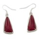Certified Authentic Navajo Handmade .925 Sterling Silver Natural Red Jasper Native American Dangle Earrings  97007-1