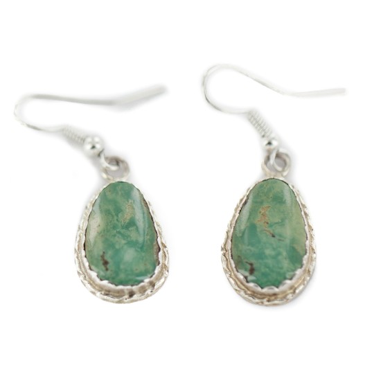 Certified Authentic Navajo Handmade .925 Sterling Silver Natural Turquoise Native American Dangle Earrings 97006-4 Certified Authentic Navajo Handmade .925 Sterling Silver Natural Turquoise Native American Dangle Earrings 97006-4