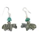 Horse Certified Authentic Navajo .925 Sterling Silver Hooks Natural Turquoise and Green Jasper Dangle Native American Earrings 97002-9