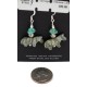 Horse Certified Authentic Navajo .925 Sterling Silver Hooks Natural Turquoise and Green Jasper Dangle Native American Earrings 97002-9
