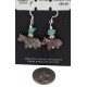 Horse Certified Authentic Navajo .925 Sterling Silver Hooks Natural Turquoise and Jasper Dangle Native American Earrings 97002-7