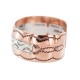 Navajo Sun .925 Sterling Silver Certified Authentic Handmade Native American Pure Copper Bracelet 92006-1