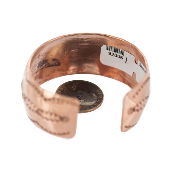 Navajo Sun .925 Sterling Silver Certified Authentic Handmade Native American Pure Copper Bracelet 92006-1