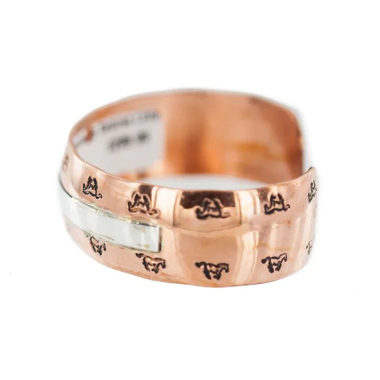 Certified Authentic Navajo Horse .925 Sterling Silver Handmade Native American Pure Copper Bracelet 92005-12 Certified Authentic Navajo Horse .925 Sterling Silver Handmade Native American Pure Copper Bracelet 92005-12