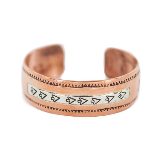 Certified Authentic Navajo .925 Sterling Silver Handmade Arrow head Native American Pure Copper Bracelet 92005-14 Certified Authentic Navajo .925 Sterling Silver Handmade Arrow head Native American Pure Copper Bracelet 92005-14