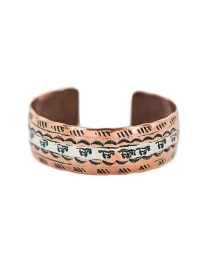 Certified Authentic Navajo .925 Sterling Silver Horse Handmade Native American Pure Copper Bracelet 92005-20 Certified Authentic Navajo .925 Sterling Silver Horse Handmade Native American Pure Copper Bracelet 92005-20