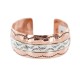 Navajo Sun .925 Sterling Silver Certified Authentic Handmade Native American Pure Copper Bracelet 92006-1