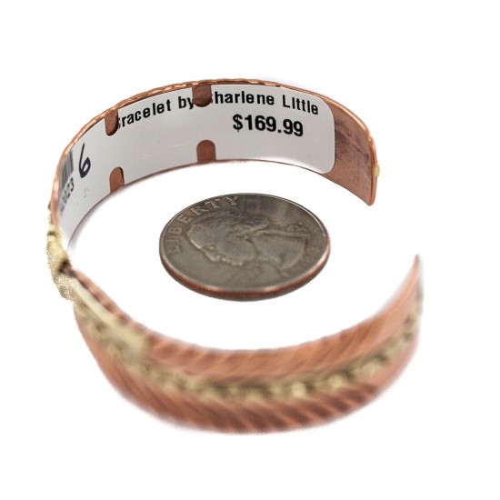Certified Authentic Handmade Navajo Brass Native American Pure Copper Bracelet  92023-6