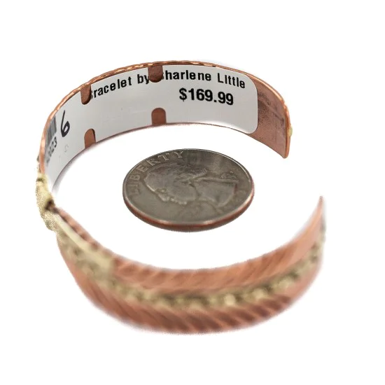 Certified Authentic Handmade Navajo Brass Native American Pure Copper Bracelet 92023-6 Certified Authentic Handmade Navajo Brass Native American Pure Copper Bracelet 92023-6
