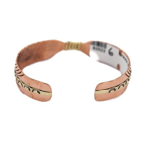 Certified Authentic Handmade Navajo Brass Native American Pure Copper Bracelet  92023-6