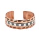 Certified Authentic Feather Maze Handmade Navajo .925 Sterling Silver Native American Pure Copper Bracelet  92005-9