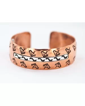 Certified Authentic Horse Head .925 Sterling Silver Handmade Navajo Native American Pure Copper Bracelet 92018-7 Certified Authentic Horse Head .925 Sterling Silver Handmade Navajo Native American Pure Copper Bracelet 92018-7