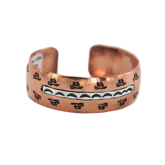 Handmade Certified Authentic Horse Navajo .925 Sterling Silver Native American Pure Copper Bracelet  92018-6