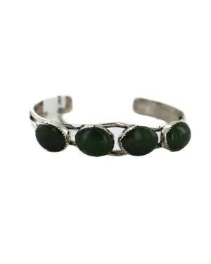 Handmade Certified Authentic Navajo .925 Sterling Silver Natural Jade Native American Bracelet 92021 Handmade Certified Authentic Navajo .925 Sterling Silver Natural Jade Native American Bracelet 92021