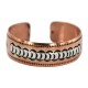 Navajo Handmade Certified Authentic Feather .925 Sterling Silver Native American Pure Copper Bracelet  92005-6