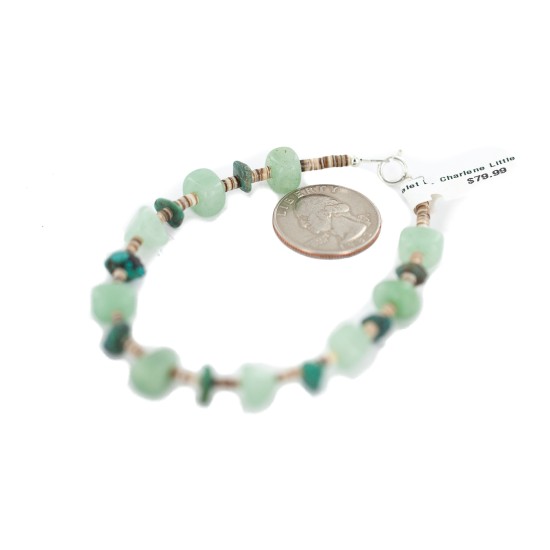 Navajo .925 Sterling Silver Certified Authentic Natural Turquoise Jade Native American Bracelet 92015 Navajo .925 Sterling Silver Certified Authentic Natural Turquoise Jade Native American Bracelet 92015
