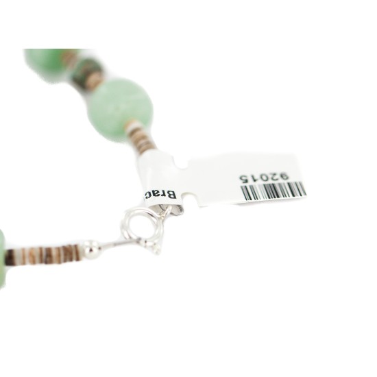 Navajo .925 Sterling Silver Certified Authentic Natural Turquoise Jade Native American Bracelet 92015 Navajo .925 Sterling Silver Certified Authentic Natural Turquoise Jade Native American Bracelet 92015