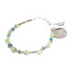 Navajo .925 Sterling Silver Certified Authentic Natural Turquoise Gaspeite Native American Bracelet  92015-1