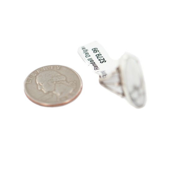 .925 Sterling Silver Navajo Certified Authentic Handmade White Howlite Native American Ring size 5 1/2 96010 .925 Sterling Silver Navajo Certified Authentic Handmade White Howlite Native American Ring size 5 1/2 96010