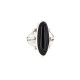 .925 Sterling Silver Navajo Certified Authentic Handmade Natural Black Onyx Native American Ring Size 5 96008-1